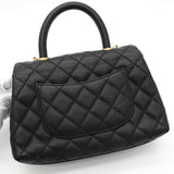 シャネル ココハンドルXS ターンロック マトラッセ キャビアスキン 2way ハンドバッグ ショルダーバッグ ブラック 2番台8桁