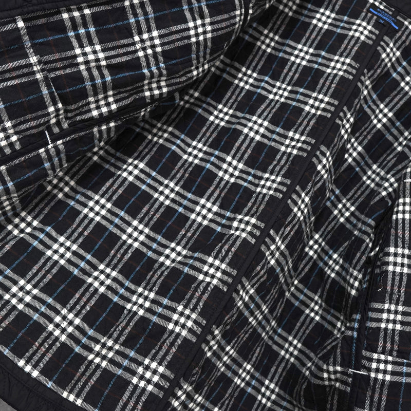 バーバリー ブルーレーベル ホースロゴ ノバチェック裏地 キルティングジャケット ブラック