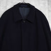 イヴ サンローラン ヴィンテージ ウールコート ステンカラーコート ネイビー