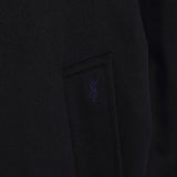 イヴサンローラン ヴィンテージ YSLロゴ ウール ステンカラーコート ブラック メンズ