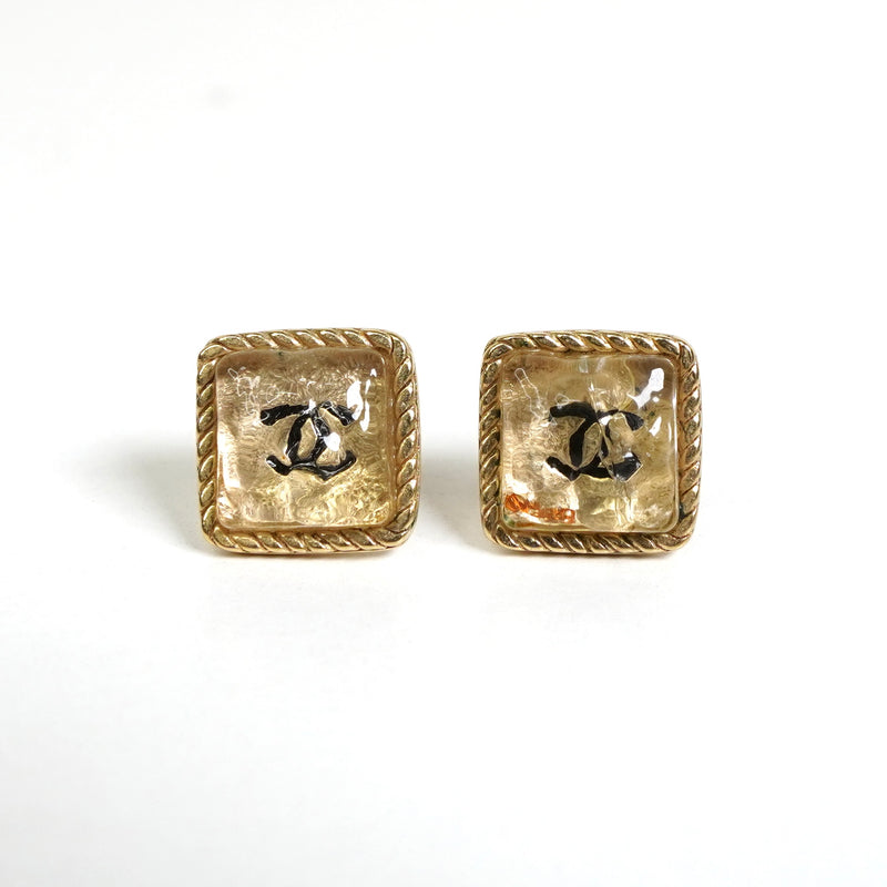 シャネル ココマーク ビジュー スクエア ピアス GP