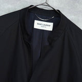 サンローラン パリ マオカラー ロングコート ブラック