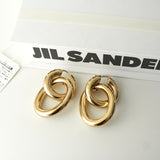 ジルサンダー ダブルフープ GP ゴールド ピアス 箱付き