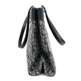 クリスチャン ディオール トロッター キャンバス / レザー トートバッグ ネイビー