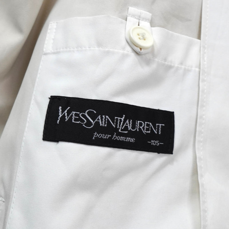 イヴ サンローラン ヴィンテージ YSLロゴ ブルゾン ジャケット ホワイト / ネイビー