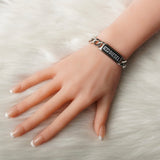 ディーゼル ロゴ プレート ステンレス チェーン ブレスレット シルバー メンズ 箱付き