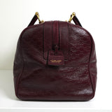 セリーヌ マカダム レザー 型押し ミニ ボストンバッグ ボルドー