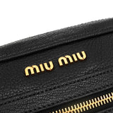 ミュウミュウ ロゴ レザー ショルダーバッグ ブラック レディース
