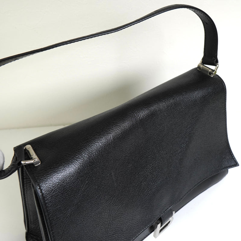 バレンシアガ クラッシュ レザー スリングバッグ ワンショルダーバッグ ブラック