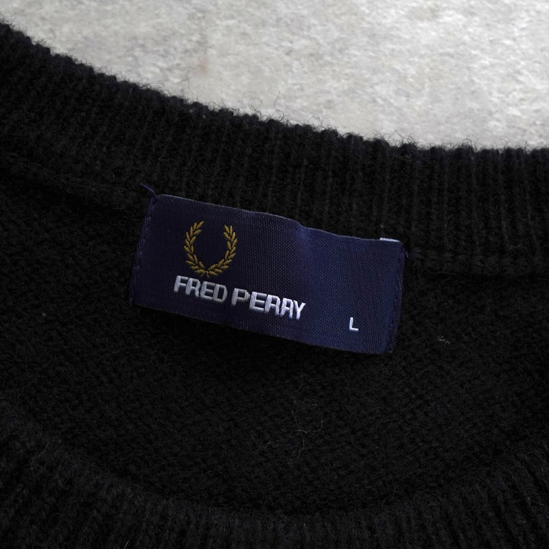 フレッドペリー ロゴ ニット ブラック