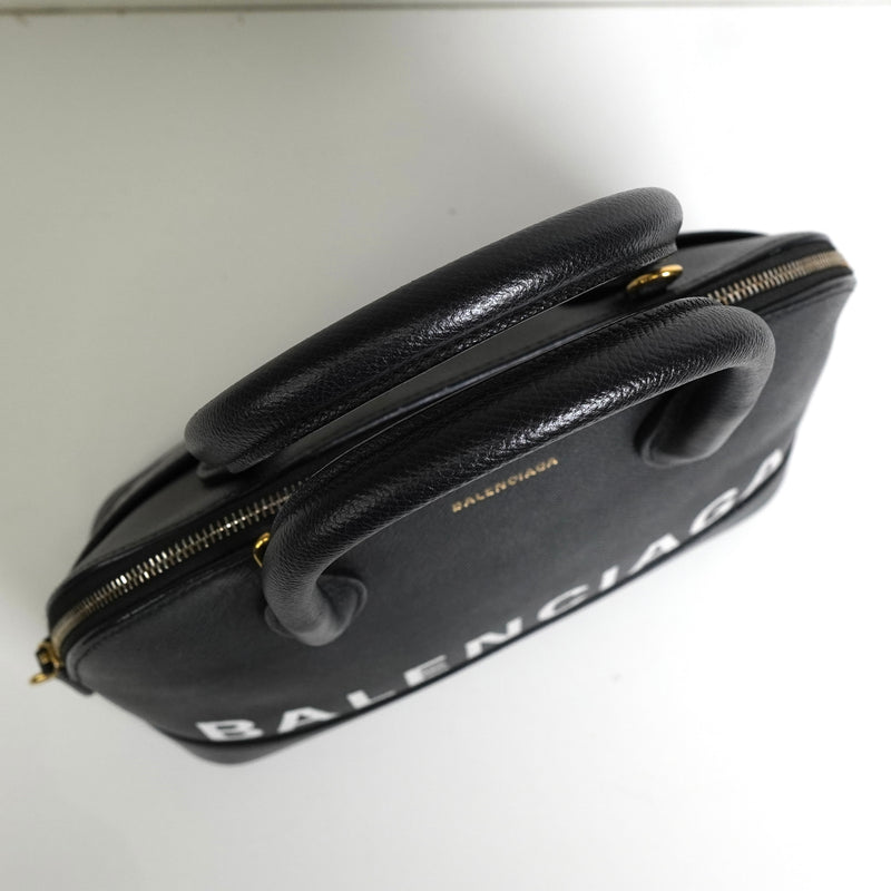 バレンシアガ ヴィル レザー 2way ハンドバッグ ショルダーバッグ ブラック