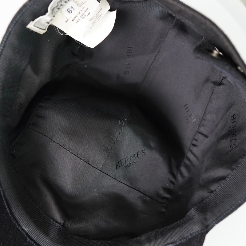 エルメス ライリー ドロップ カシミヤ100% キャップ ブラック