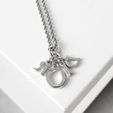 クリスチャン ディオール Diorロゴ チェーン ネックレス シルバー