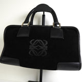 ロエベ アマソナ28 スエード / レザー ハンドバッグ ブラック