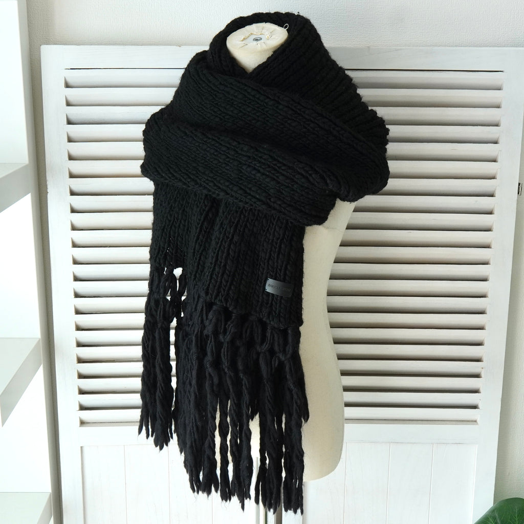 サンローラン パリ ニット フリンジ ロングマフラー