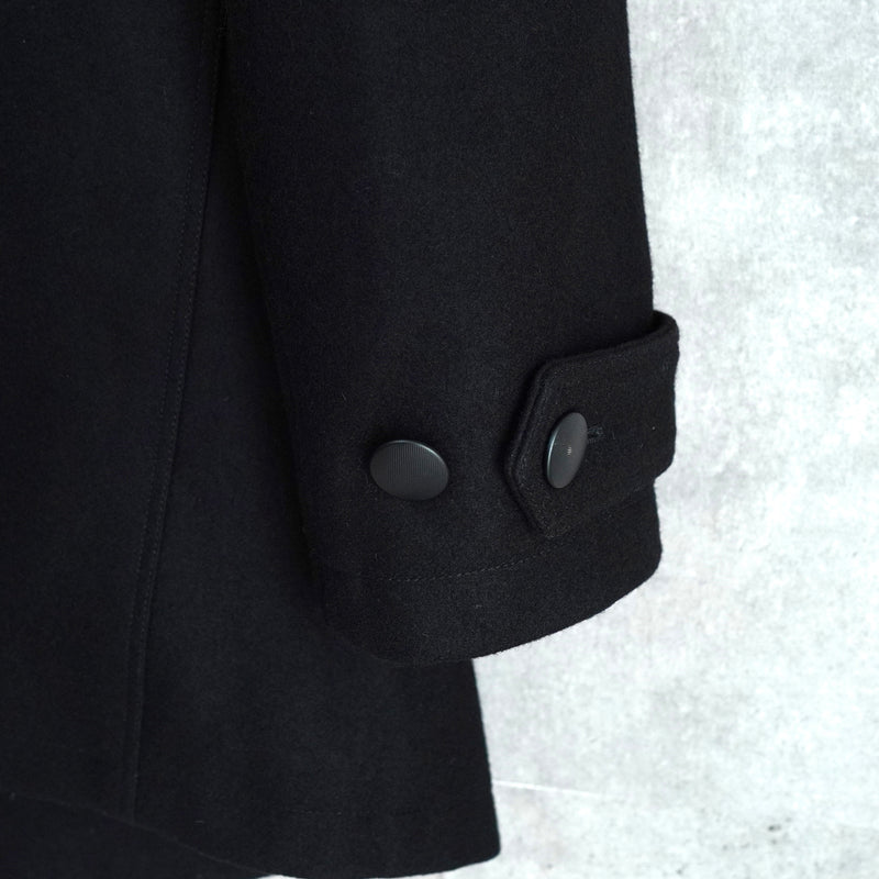 イヴ サンローラン ヴィンテージ YSLロゴ ウール Pコート ブラック