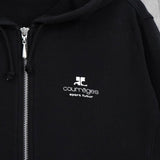 クレージュ ロゴ 刺繍 ジップ パーカー ブラック レディース