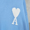 アミパリ アミ パリス ハートロゴ ニット ブルー