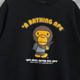 ア ベイシング エイプ ベイビーマイロ プリント Tシャツ ブラック