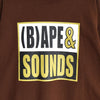 アベイシングエイプ (B)APE SOUNDS LOGO ZIP HOODIE プリント パーカー ブラウン