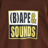 アベイシングエイプ (B)APE SOUNDS LOGO ZIP HOODIE プリント パーカー ブラウン