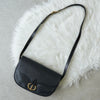 Christian Dior CD logo gold hardware leather shoulder bag navy
