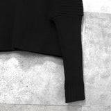 サカイ デニム ドッキング ウール ニット カーディガン ブラック / グレー