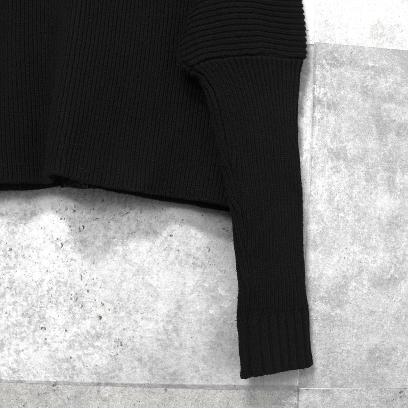 サカイ デニム ドッキング ウール ニット カーディガン ブラック / グレー