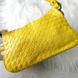 Bottega Veneta 黄色 Intrecciato 皮革单肩包