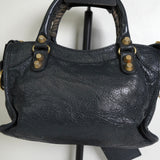 バレンシアガ ジャイアンドミニシティ レザー 2way ハンドバッグ ショルダーバッグ ブラック / グレー