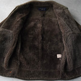 イヴサンローラン ヴィンテージ YSLロゴ ボタン ムートン ジャケット ブラウン
