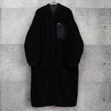 ザ ノースフェイス リバーシブル ロゴ刺繍 ロング丈 キルティングコート ボアコート カーキ / ブラック