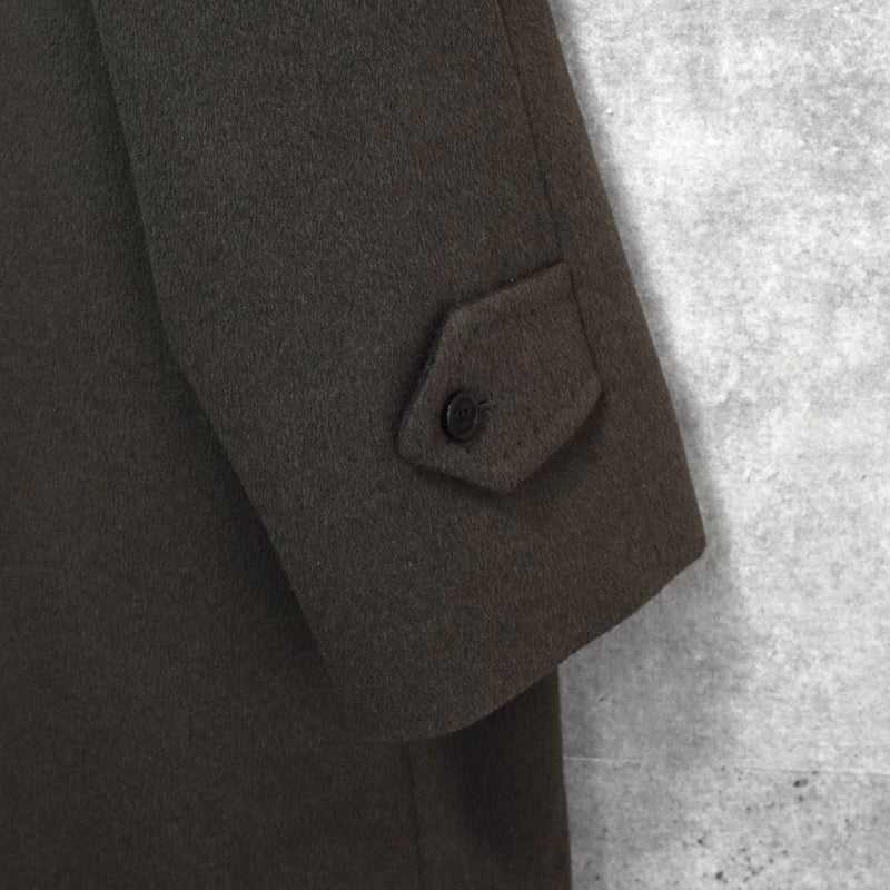 バーバリー カシミヤ アンゴラ ウール ノバチェック裏地 ステンカラーコート ブラウン