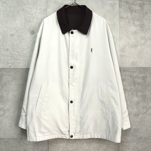 イヴサンローラン リバーシブル YSLロゴ ブルゾンホワイト / ブラック