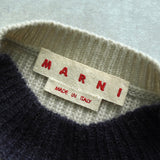 マルニ ドッキング 切り替え ボーダー柄 モヘア ニット キャメル / アイボリー