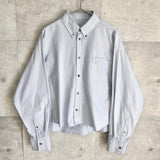 アミパリ アミ パリス ハートロゴ クロップドシャツ 長袖シャツ ブルーグレー