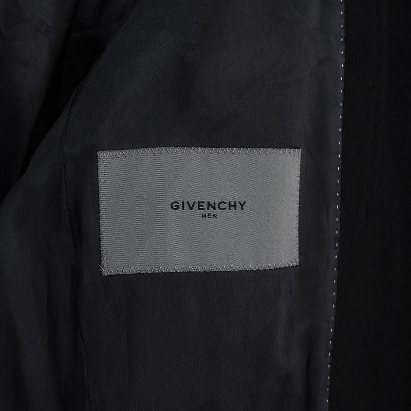 ジバンシィ 4Gロゴ カシミヤ ステンカラーコート ブラック