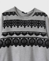 トリコ コム デ ギャルソン AD2012  レース 装飾 長袖Tシャツ ロンT グレー M レディース