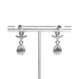 シャネル ココマーク ラインストーン スイング ティアドロップ ストーン ピアス シルバー