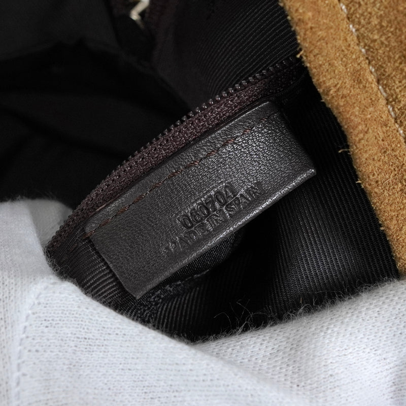 ロエベ アマソナ28 スエード / レザー ハンドバッグ ベージュ / ブラウン