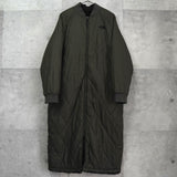 ザ ノースフェイス リバーシブル ロゴ刺繍 ロング丈 キルティングコート ボアコート カーキ / ブラック