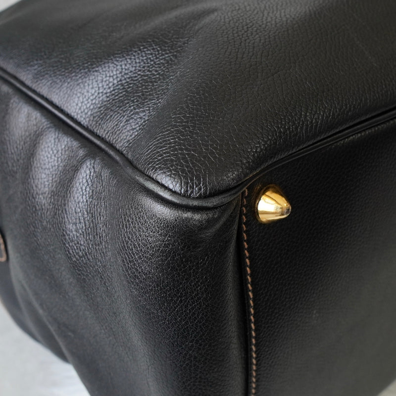 Dunhill Leather 2-Way Boston Bag in Black