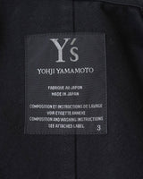 ワイズ ヨウジヤマモト テーラードジャケット 袖ウール切り替え コットンジャケット ブラック サイズ3 メンズ レディース