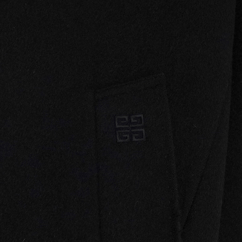 ジバンシィ 4Gロゴ カシミヤ ステンカラーコート ブラック