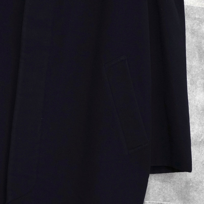 イヴ サンローラン ヴィンテージ ウールコート ステンカラーコート ネイビー