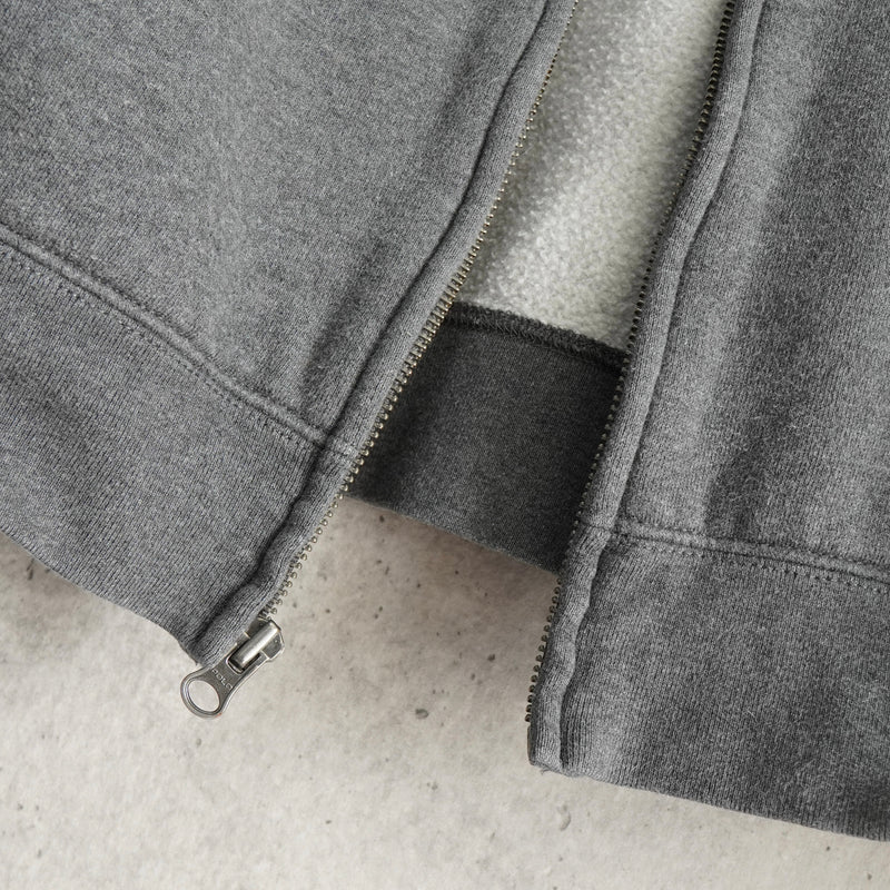 ポロ ラルフローレン フェルトロゴ フルジップ パーカー グレー