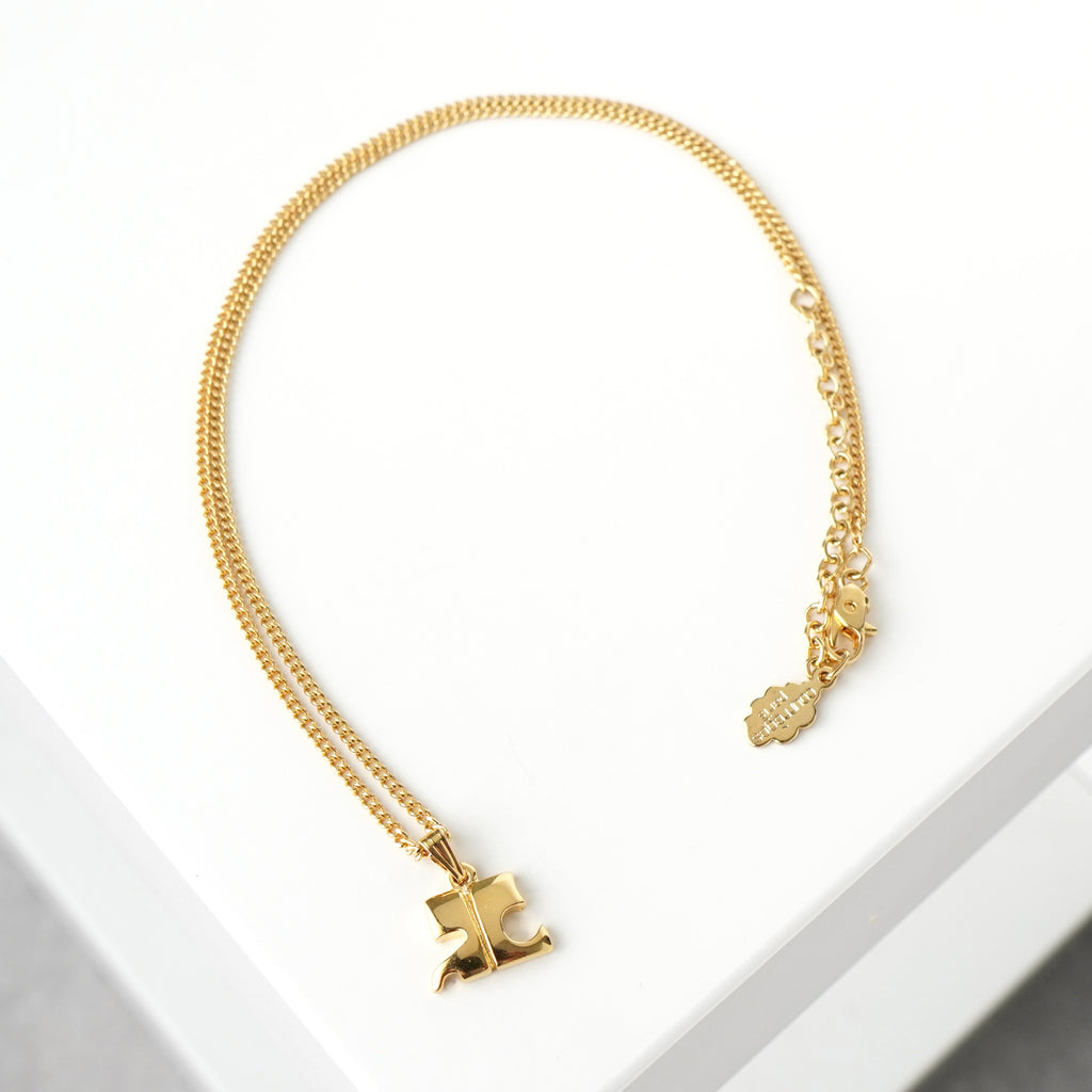 クレージュ ヴィンテージ ロゴ ネックレス GP ゴールド