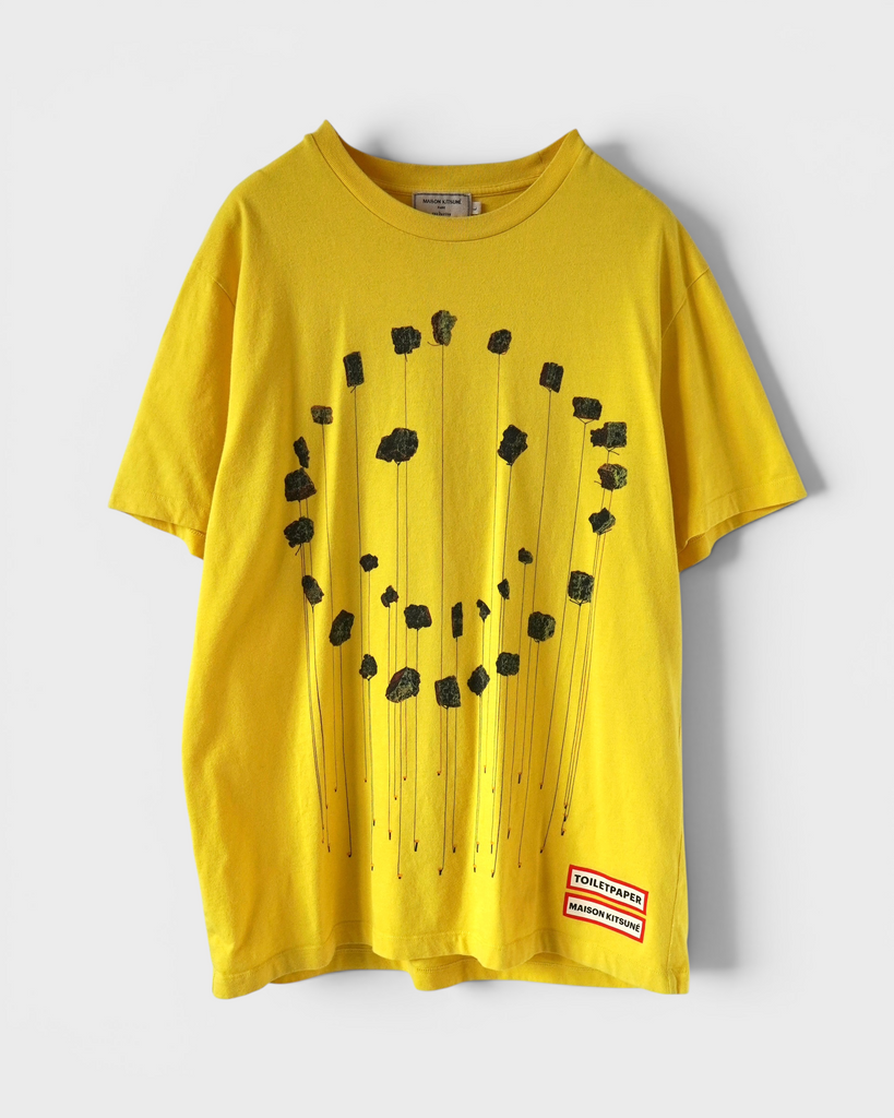 メゾン キツネ Tシャツ イエロー L メンズ レディース
