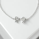 ティファニー ダイヤモンド ダブル ラビングハート ブレスレット シルバー925 レディース