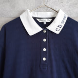 90's｜Logo Collar Long Sleeve Polo Shirt